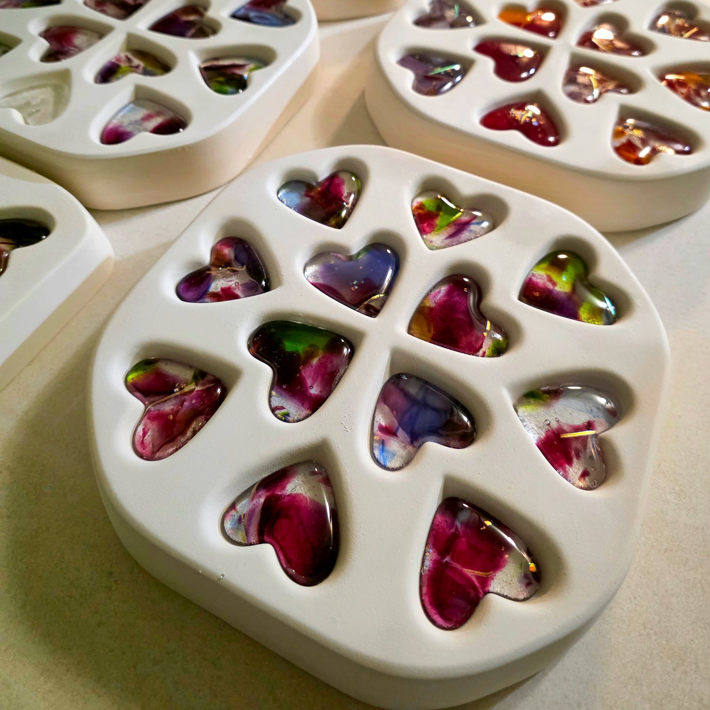 Embers Fused Glass Heart