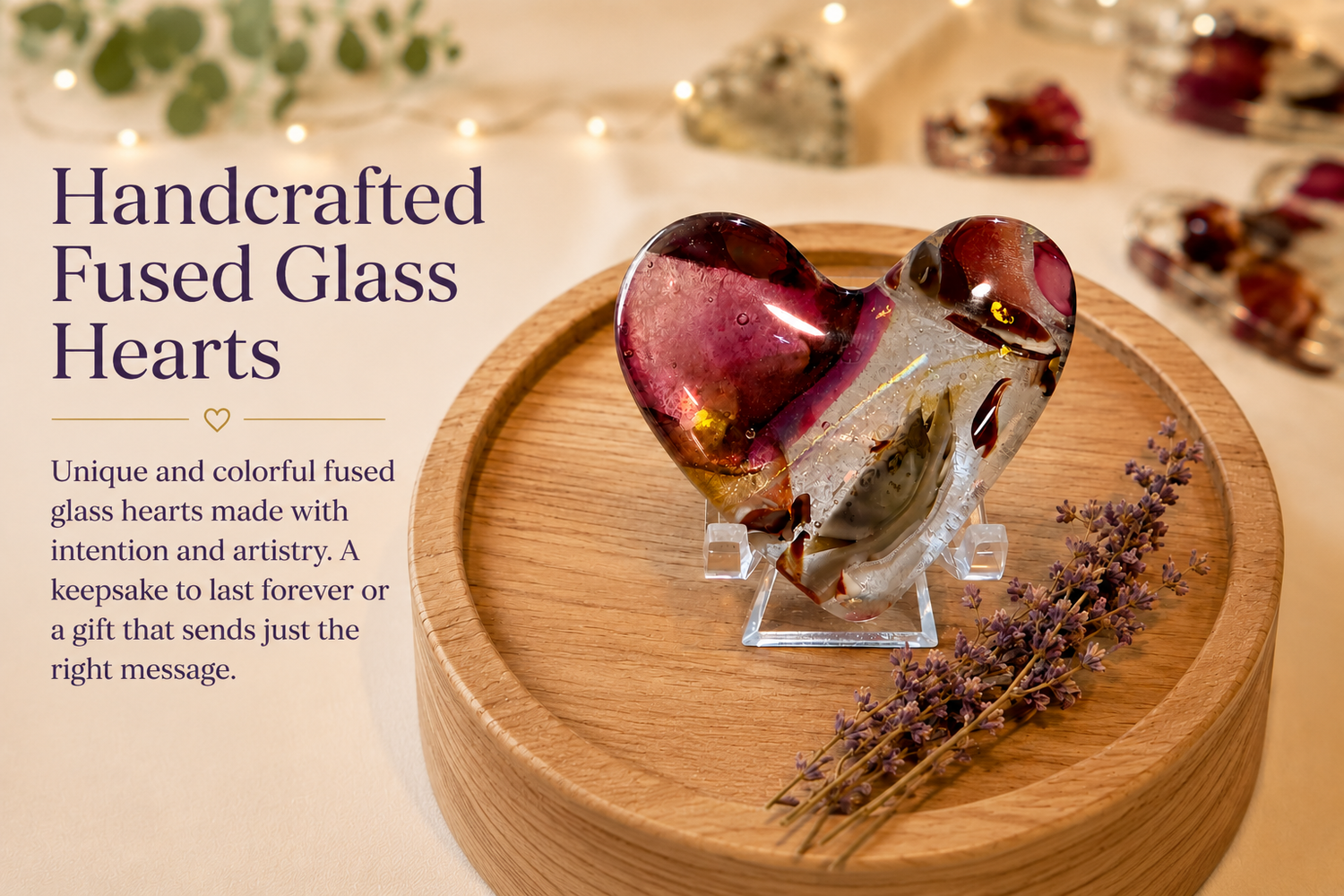Felicity Fused Glass Hearts