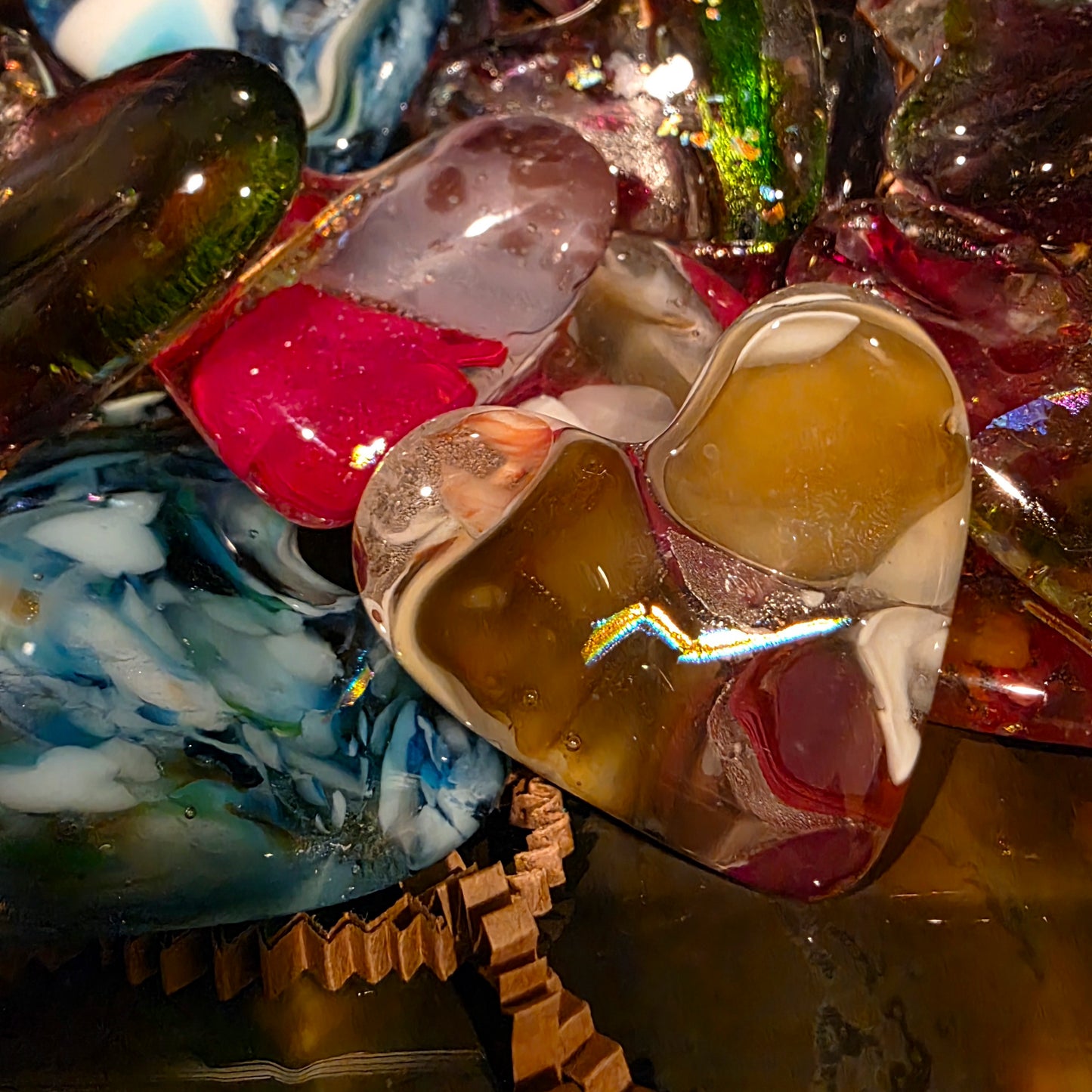 Embers Fused Glass Heart